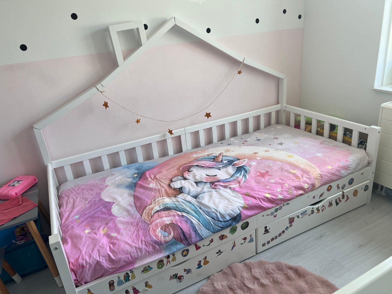 Meisjes bed, Ophalen of Verzenden, Gebruikt, 180 cm of meer, 85 tot 100 cm