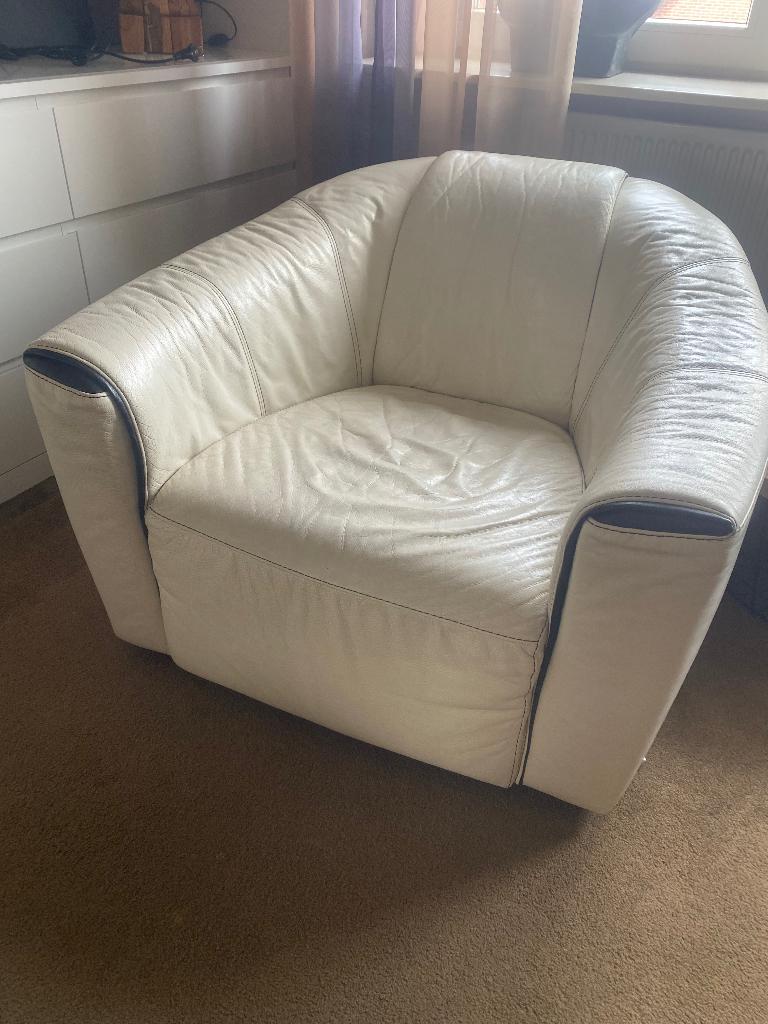 Te koop leren fauteuil merk Natuzzi, Ophalen, Gebruikt, 75 tot 100 cm, Modern