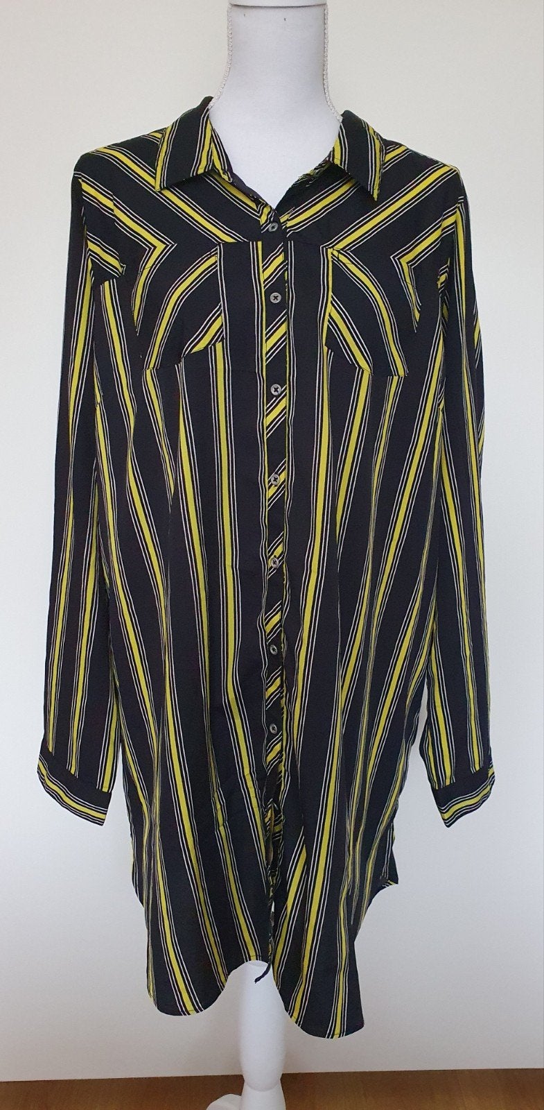 So Soire tuniek, zwart, geel gestreept maat XXL., So Soire, Ophalen of Verzenden, Zo goed als nieuw, Blouse of Tuniek