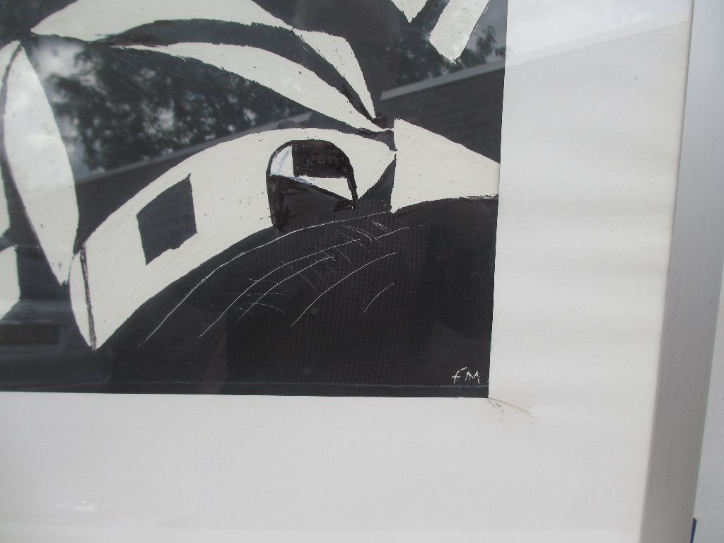 Aparte "voorstudie" van houtdruk Joris Minne, Antiek en Kunst, 1950 - 1999, Ophalen of Verzenden, Houtsnede, Landschap