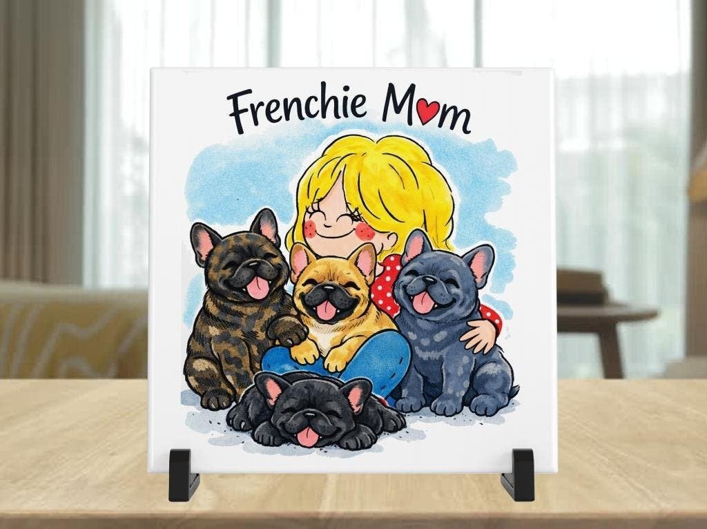 Franse Bulldog Mom Tegel - Blond Stijl, Verzenden, Nieuw