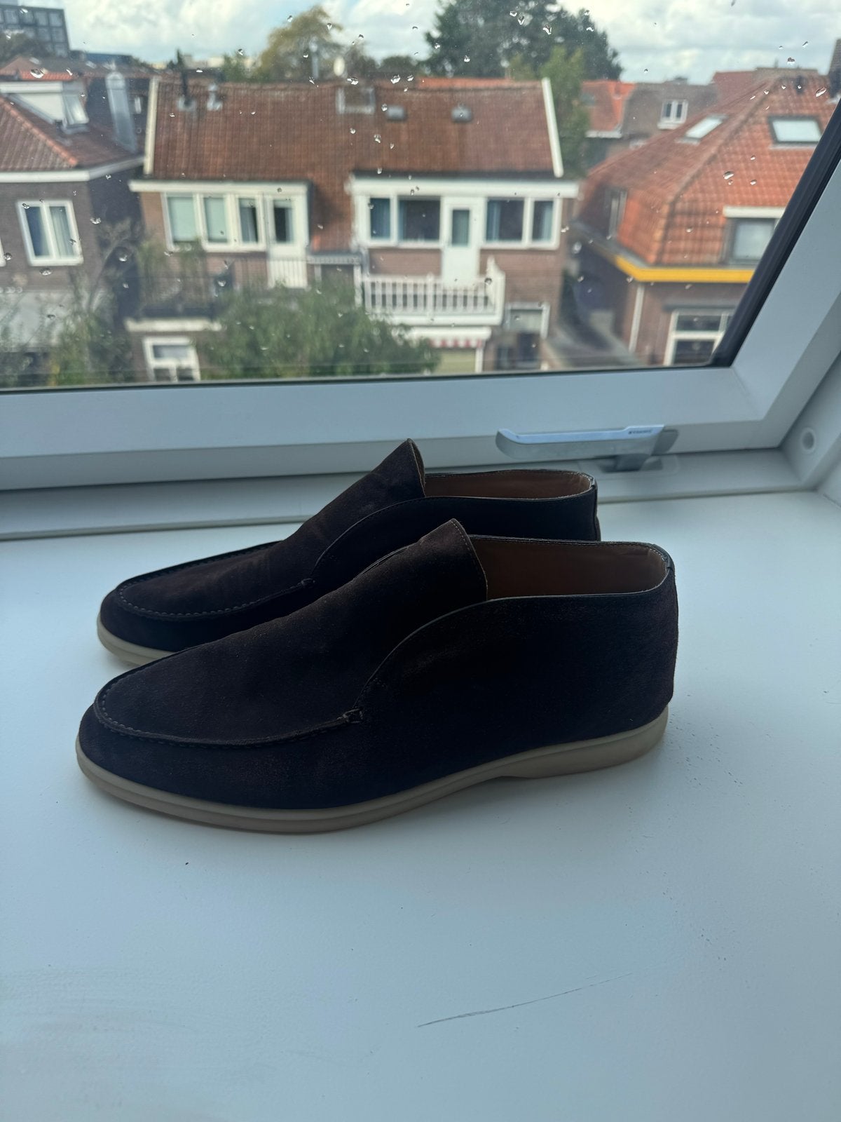 Loro Piana Open Walk suède loafers - Maat 43, Ophalen of Verzenden, Gedragen, Bruin, Loafers