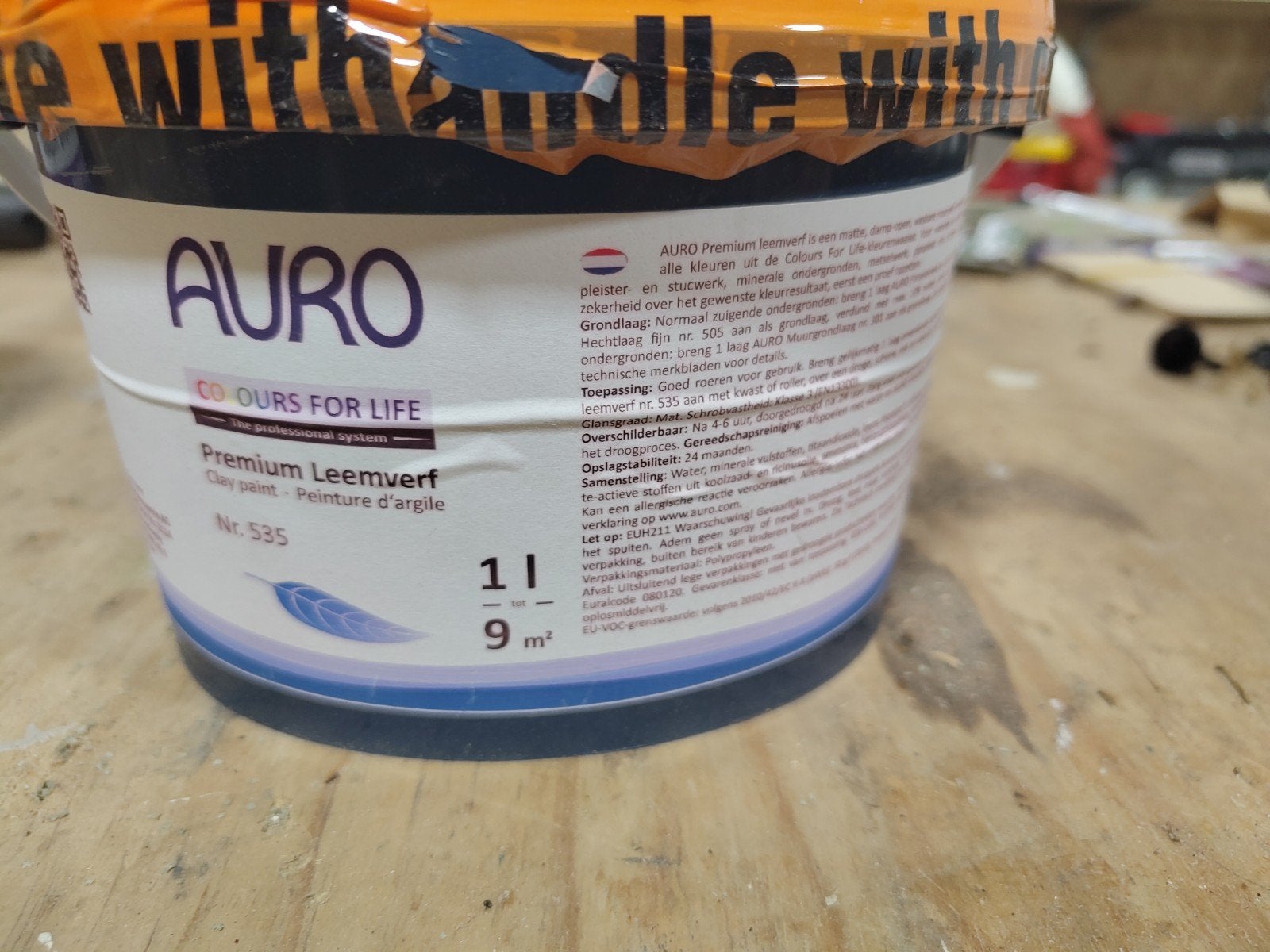 Auro duurzame muurverf 1 liter terra cotta, Ophalen of Verzenden, Nieuw