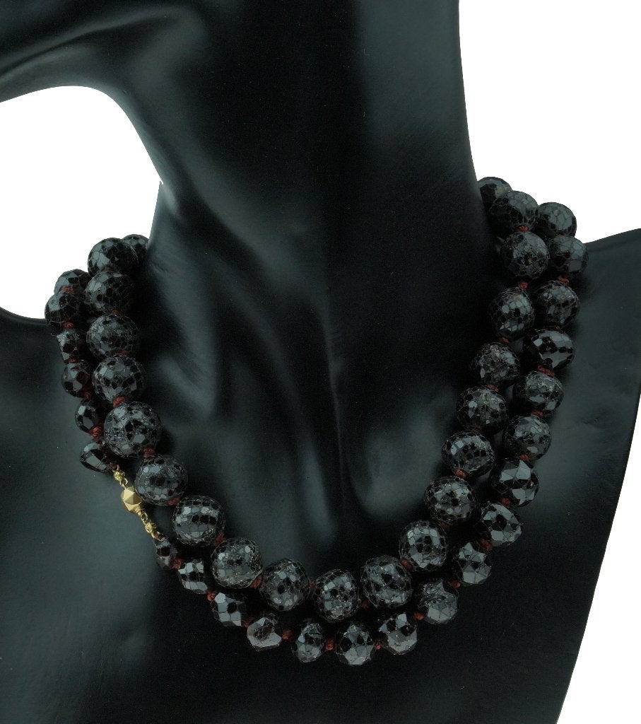 Antieke granaten ketting 14k slot goud fraai dames, Ophalen of Verzenden, Goud, Ketting, Met edelsteen