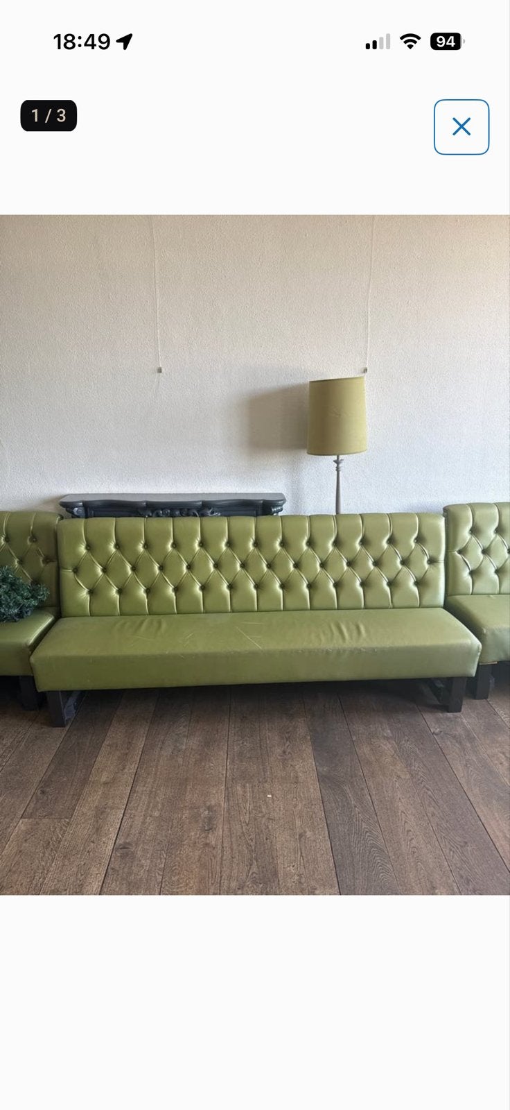 Groene Chesterfield bank - verschillende maten, Ophalen, 250 tot 300 cm, 75 tot 100 cm, Zo goed als nieuw