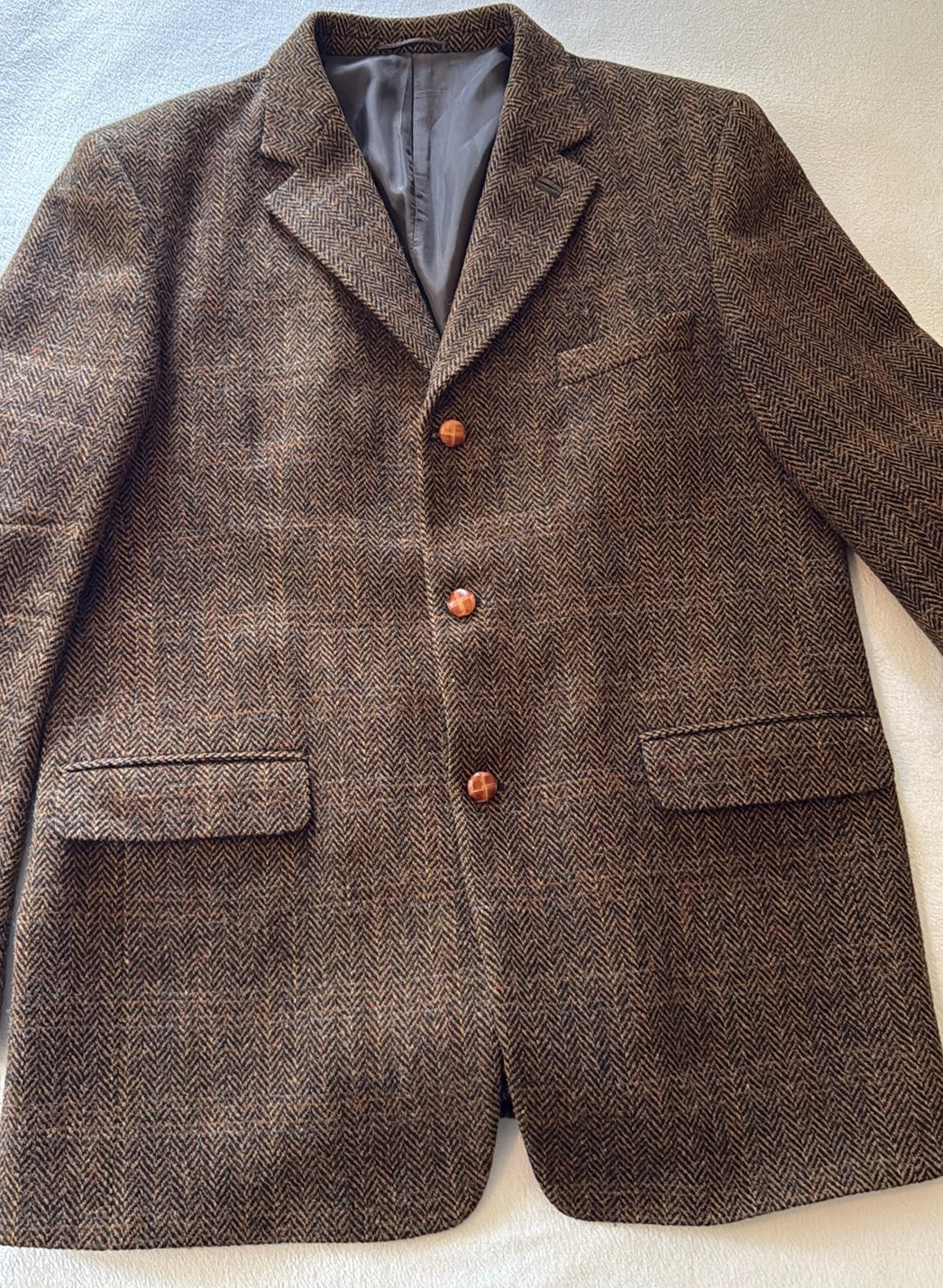 Harris Tweed colbert 54, Ophalen of Verzenden, Gedragen, Maat 52/54 (L), Bruin