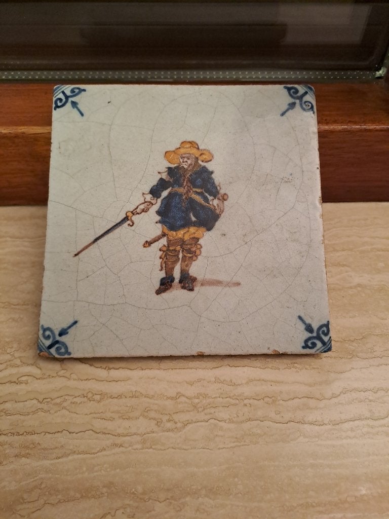 te koop een antiek tegeltje  13x 13 cm   ingst, Antiek en Kunst, Antiek | Wandborden en Tegels, Ophalen of Verzenden