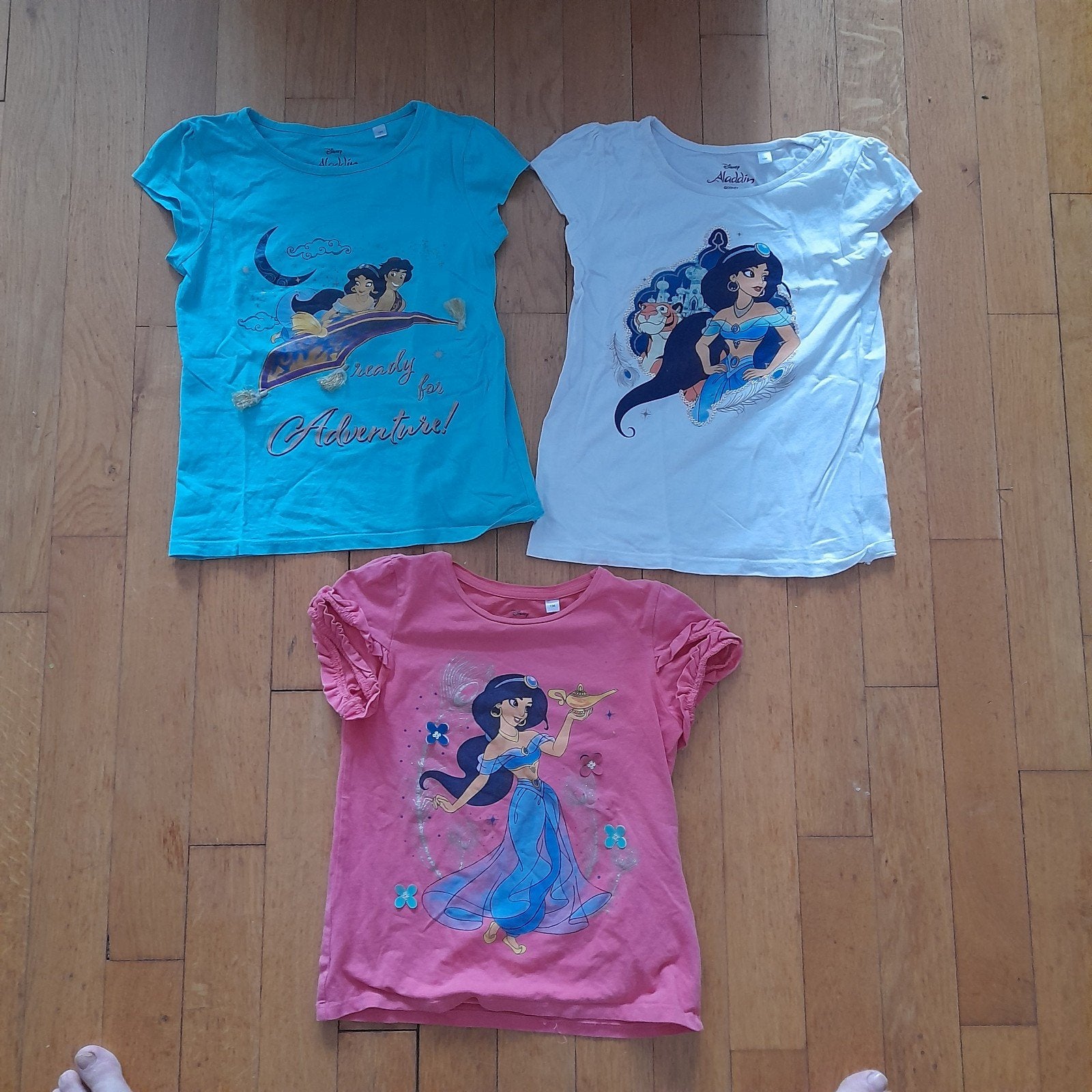 3 Disney Prinses Jasmine shirts maat 134, Disney, Meisje, Ophalen of Verzenden, Zo goed als nieuw