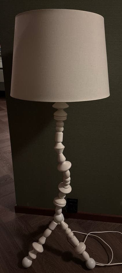 IKEA staande lamp svarva met originele kap, Ophalen, Gebruikt, E27 (groot), 150 tot 200 cm