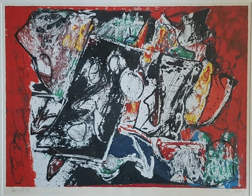 Jacques Doucet(1924)Lithografie"Abstr Compositie"Ges Gen Ged, Abstract, Gelimiteerde oplage, Ophalen of Verzenden, Lithografie
