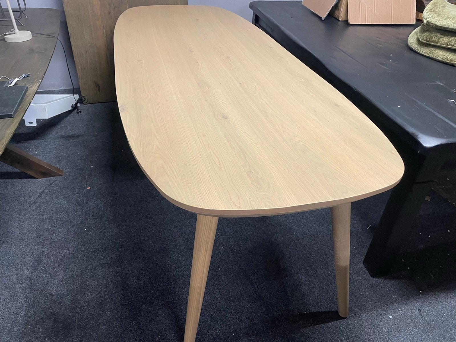 Tafel Dex licht naturel eiken 260x100 showroom model, Ophalen, 100 tot 150 cm, Eikenhout, Vijf personen of meer