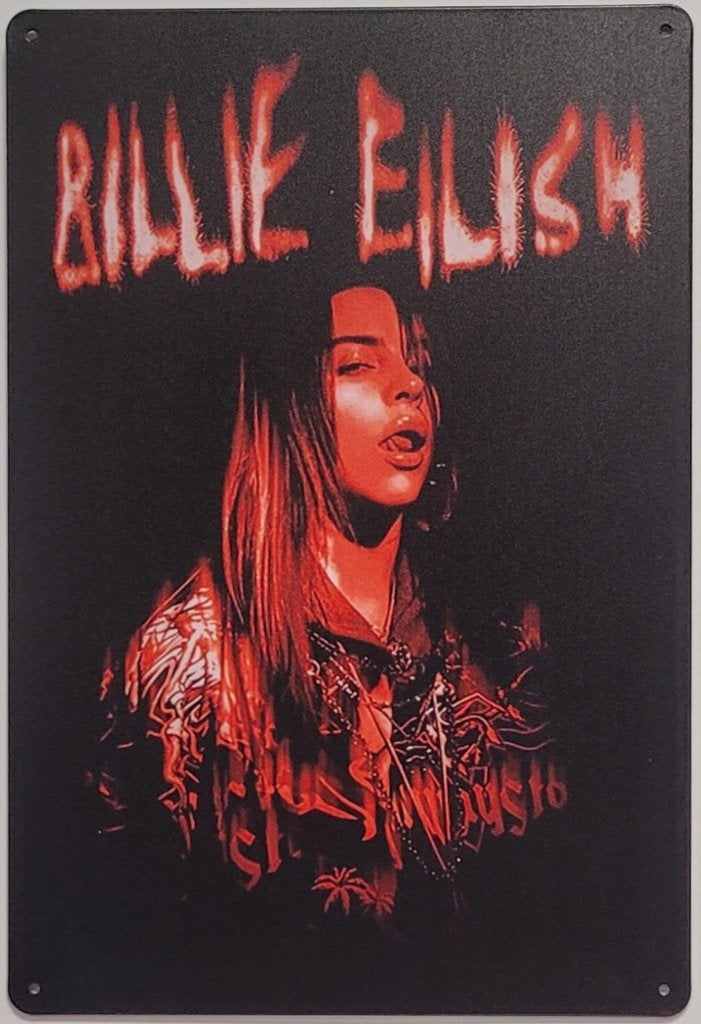Billie Eilish Sparks reclamebord van metaal wandbord deco, Info@deconoord.nl, Deco Noord, Nieuw, Ophalen of Verzenden
