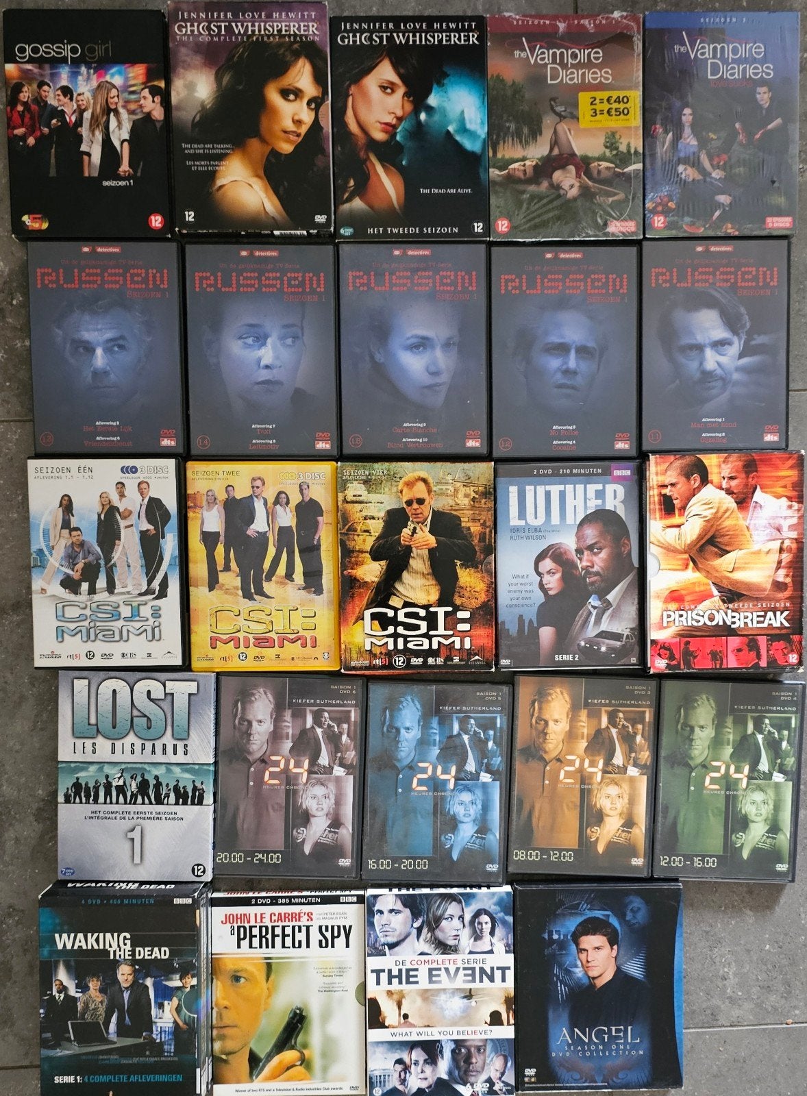 Grote collectie DVD series oa Gossip Girl, Vampire Diaries, Cd's en Dvd's, Gebruikt, Boxset, Drama, Ophalen of Verzenden