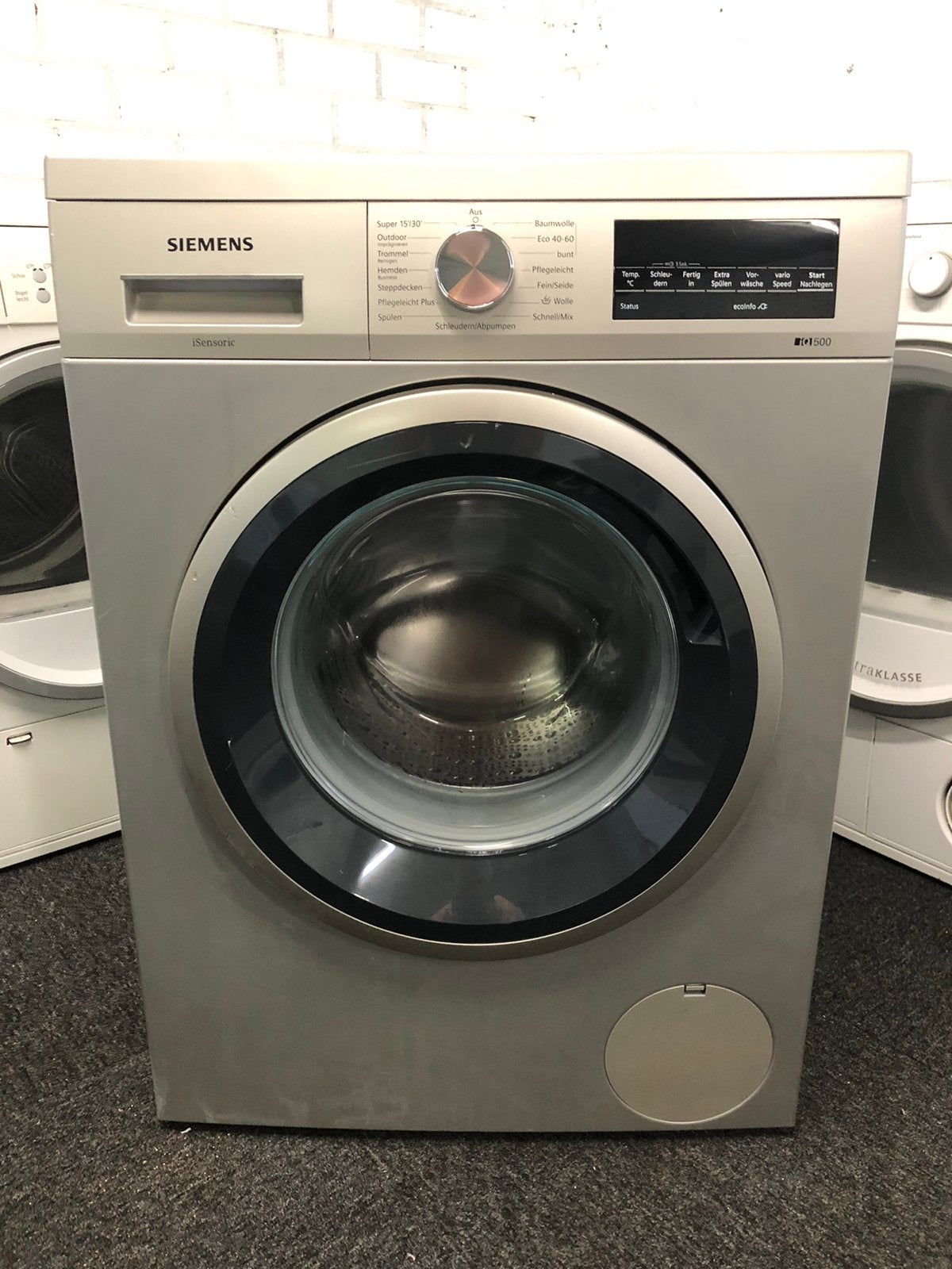 €325 A+++ 8kg RVS wasmachine Siemens iQ500 GARANTIE, Ophalen, Minder dan 85 cm, 8 tot 10 kg, Kort programma