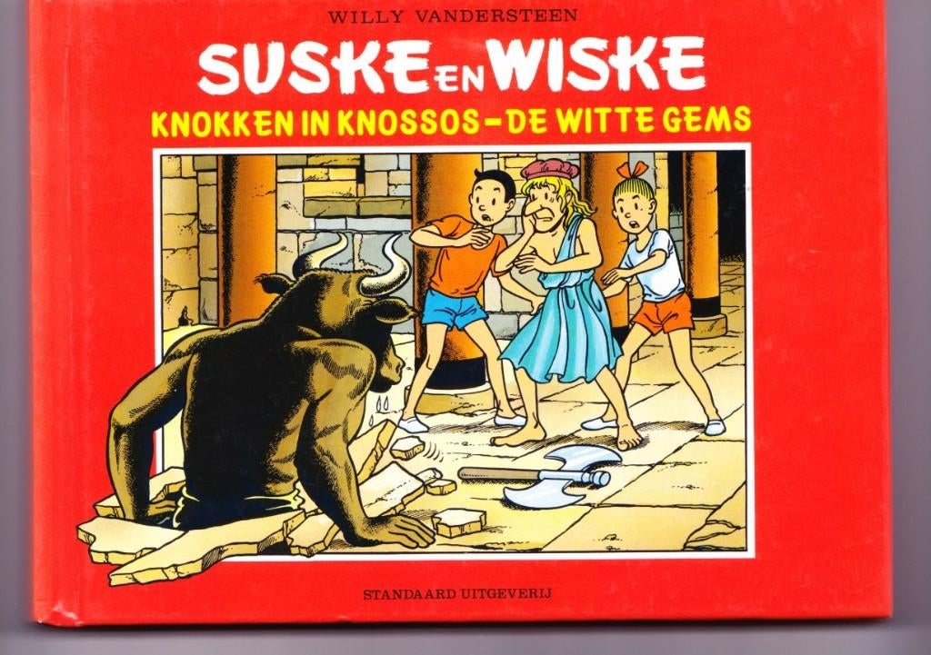 Suske en Wiske dubbelalbum Knokken in Knossos de witte gems, Boeken, Stripboeken, Gelezen, Willy Vandersteen, Eén stripboek, Ophalen of Verzenden