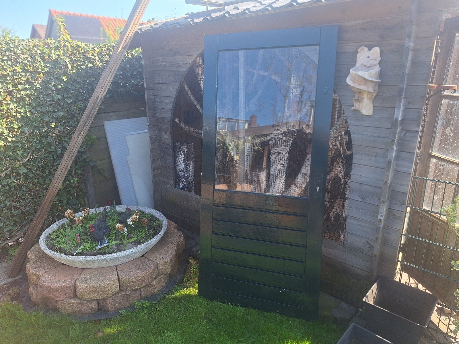 hardhouten deur, Ophalen, Minder dan 250 cm, Schuur, Zonder ramen