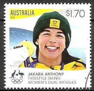644 Australië 2026 Winter Olympics Gold Winners, Verzenden, Gestempeld