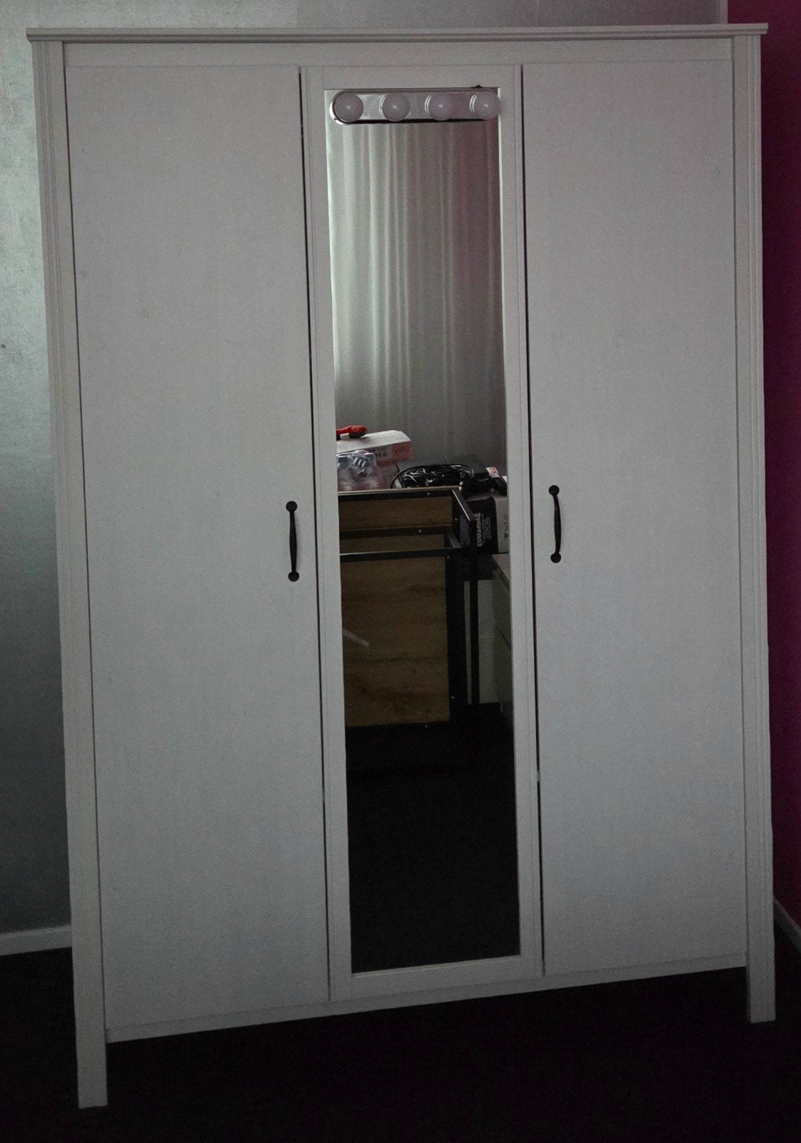 IKEA Kast met spiegeldeur - 190x130x57 cm, Ophalen, Met deur(en), Gebruikt, 100 tot 150 cm