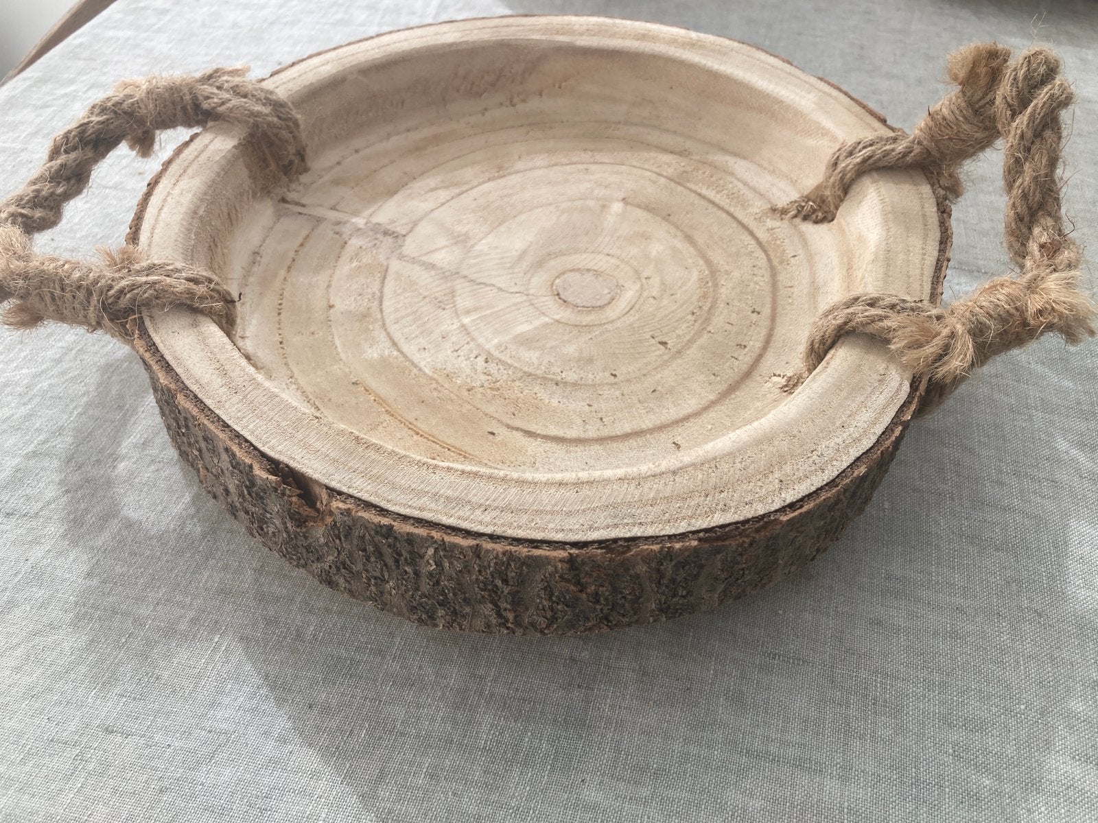 Houten plateau voor bloemstukjes, Ophalen of Verzenden, Gebruikt, Rond, Hout