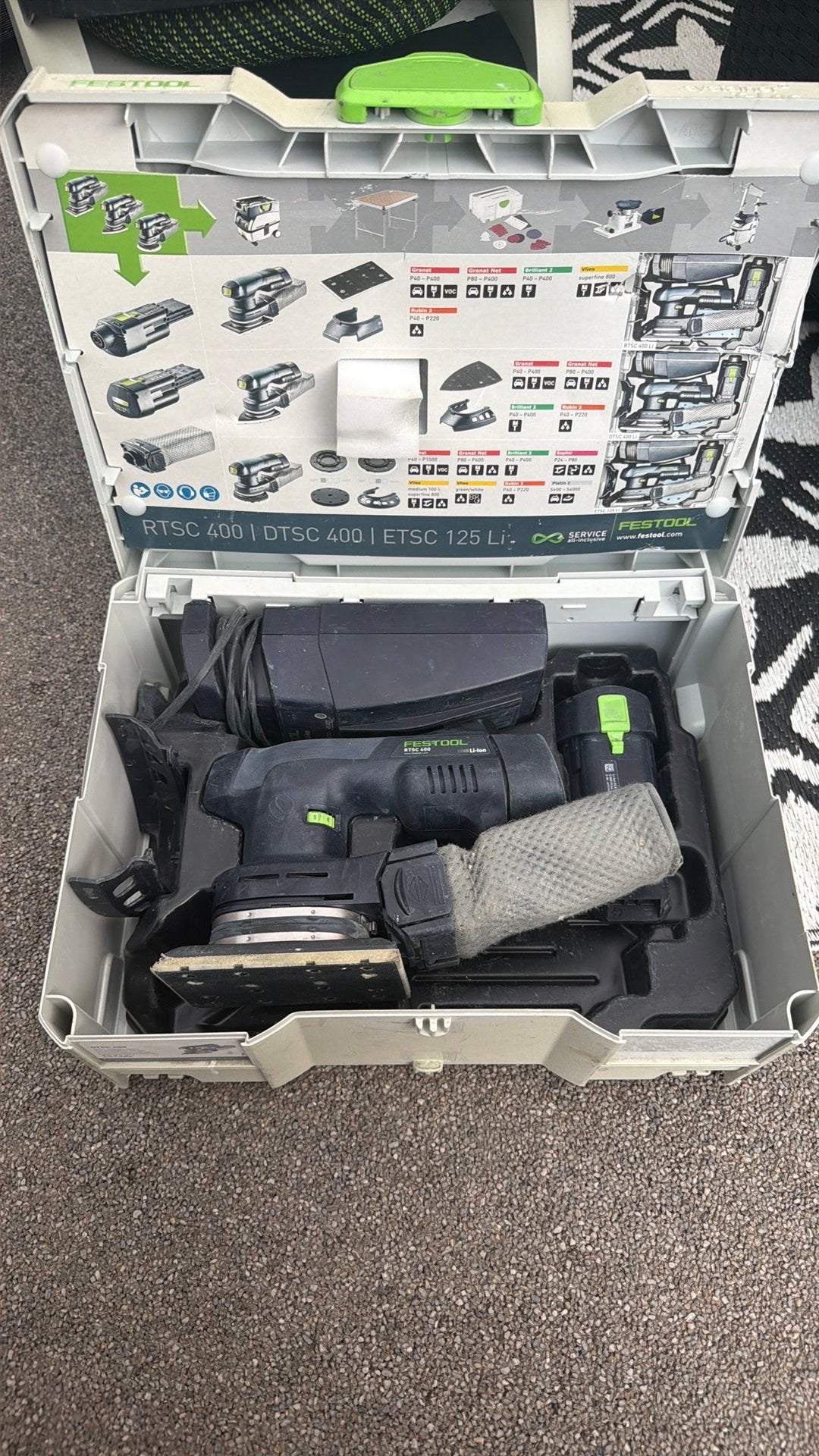 Festool RTSC 400 3,0 I-Plus 18V accu vlakschuurmachine set, Ophalen of Verzenden, Zo goed als nieuw, 1200 watt of meer, Bandschuurmachine