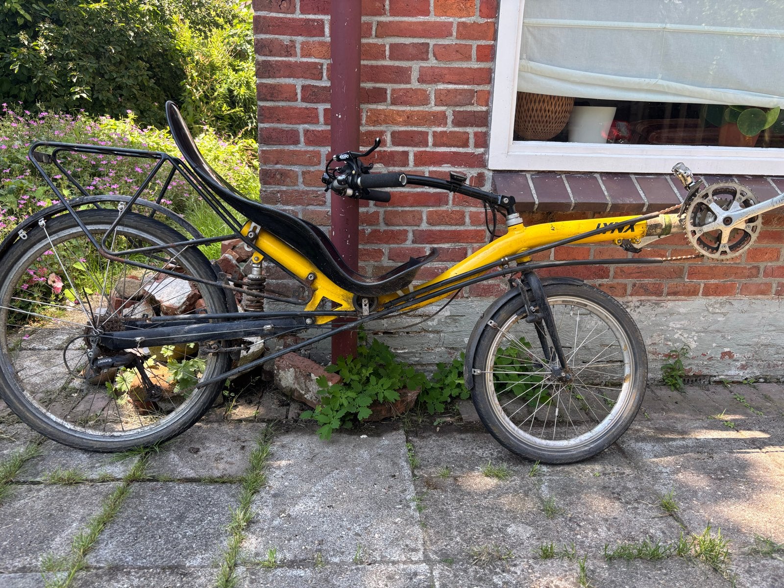 Optima Lynx ligfiets - Geel, Gebruikt, Gebruikt, Velgrem, Bovenstuur, Ophalen