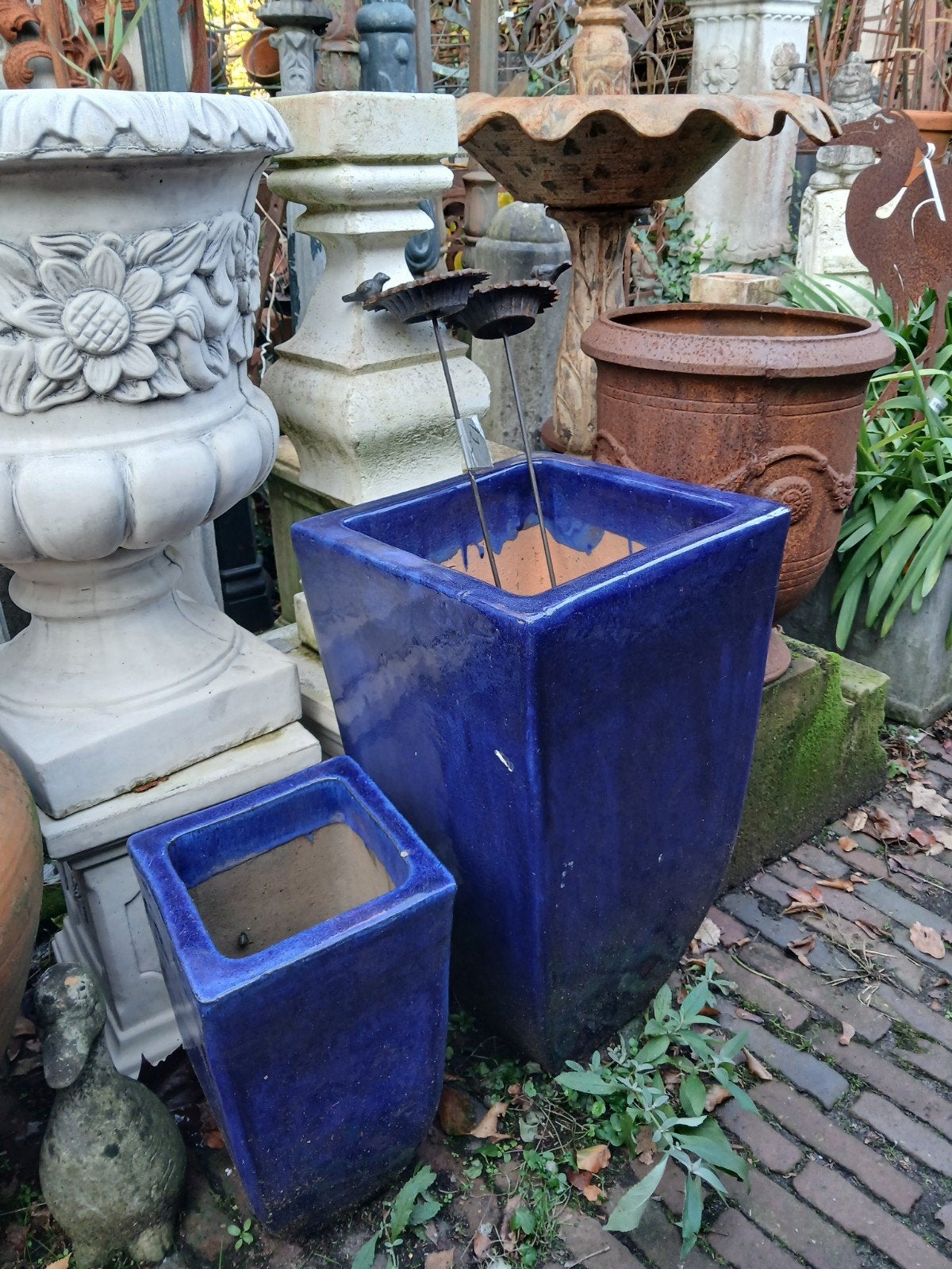 Geglazuurde potten tuinvaas ook olijfpot gietijzer vaas enz, Ophalen, Overige materialen, Gebruikt, Minder dan 60 cm