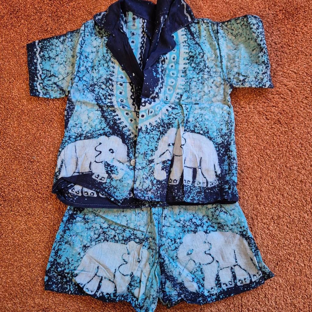 Babypakje maat 62 van katoen met batikprint uit Sri Lanka, Ophalen of Verzenden, Nieuw, Jongetje of Meisje, Pakje