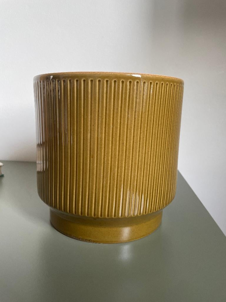 IKEA HONUNGSPALM bloempot – groen/bruin – goede staat, Tuin en Terras, Bloempotten, Ophalen, Rond, Zo goed als nieuw, Balkon