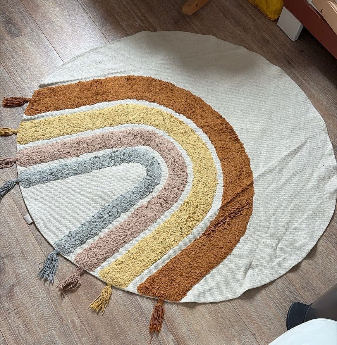 Kleed kinderkamer regenboog rond, Ophalen, Gebruikt, 100 tot 150 cm, Beige