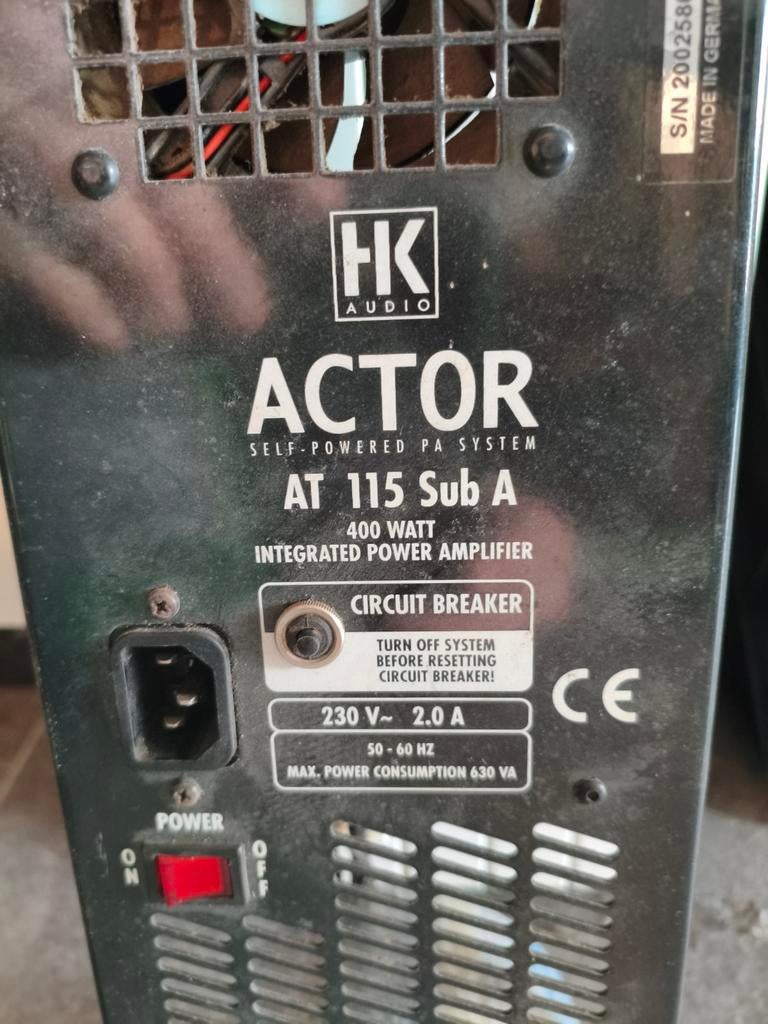 HK Audio ACTOR AT 115 Sub A - 400 Watt PA Systeem, Audio, Tv en Foto, Luidsprekers, Ophalen, Gebruikt, Overige merken