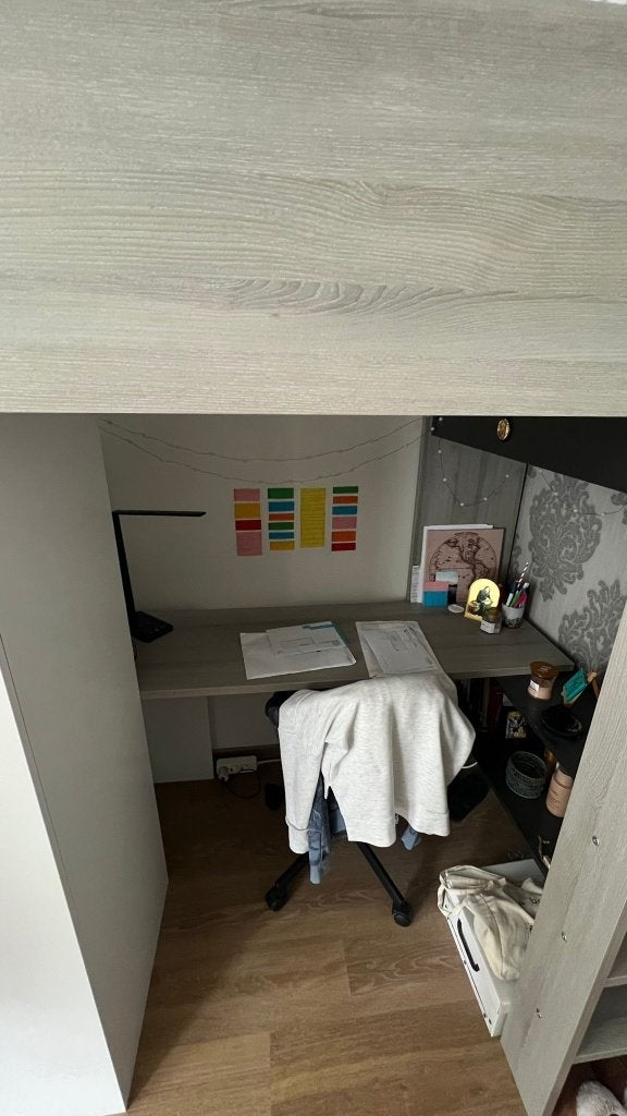 Hoogslaper met bureau en kledingkast, Ophalen, Gebruikt, Eenpersoons, 200 cm