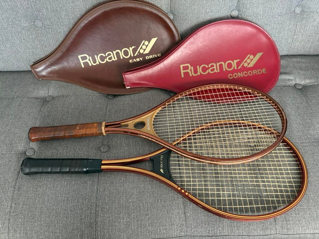 2 Vintage Rucanor Tennisrackets - 1 xEasy Drive 1x Concorde, Ophalen of Verzenden, Zo goed als nieuw, Racket, Overige merken