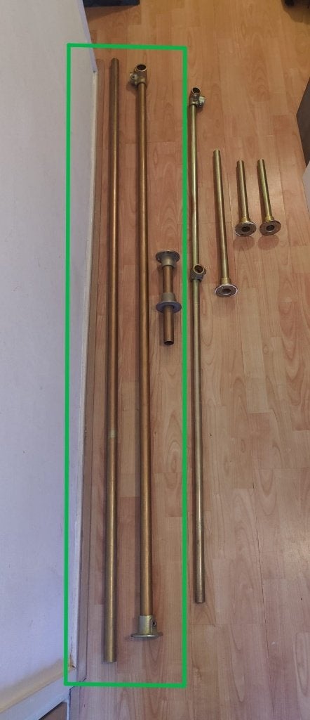Goudkleurige steigerbuizen 33,7, Ophalen, Gebruikt, 250 mm of meer