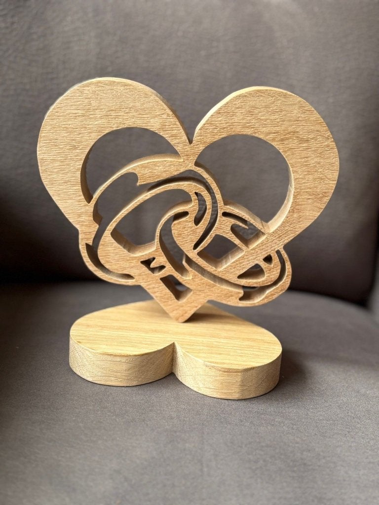 Houten hart met ringen, Hout, Nieuw, Ophalen of Verzenden, Klassiek
