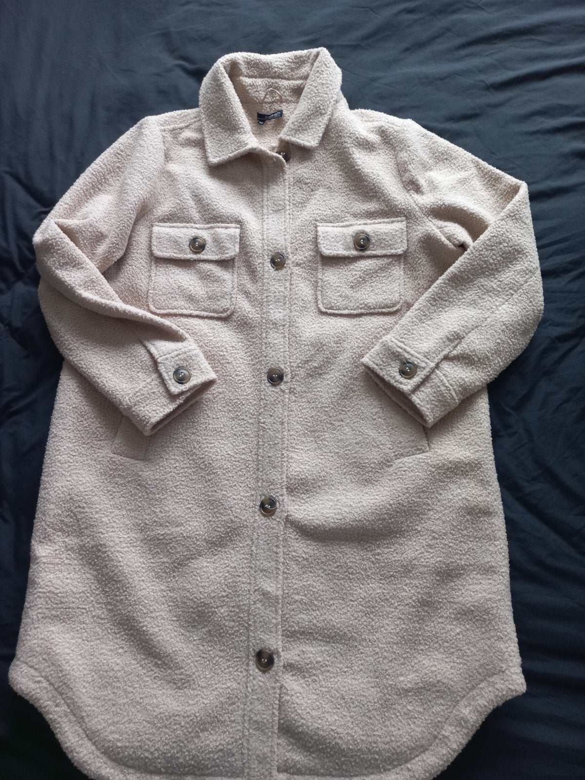 Norah lange teddy jas maat 42 beige/crème, Beige, Maat 42/44 (L), Ophalen of Verzenden, Norah