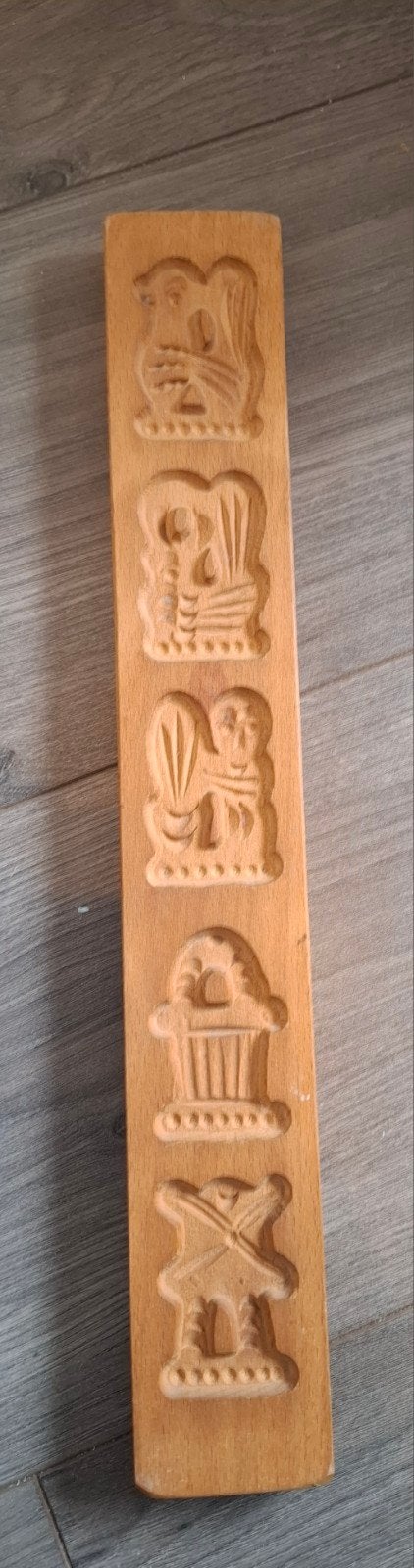 Houten koekjesvorm met diverse figuren, Hout, Ophalen of Verzenden, Overige typen, Gebruikt