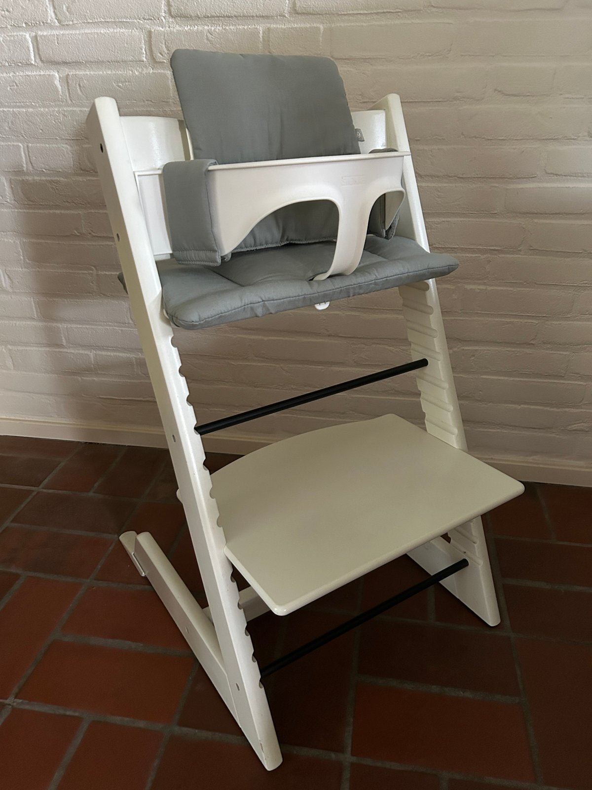 Stokke Trip Trap met accessoires (nieuw textiel), Ophalen, Zo goed als nieuw, Meegroeistoel, Aanschuifbaar