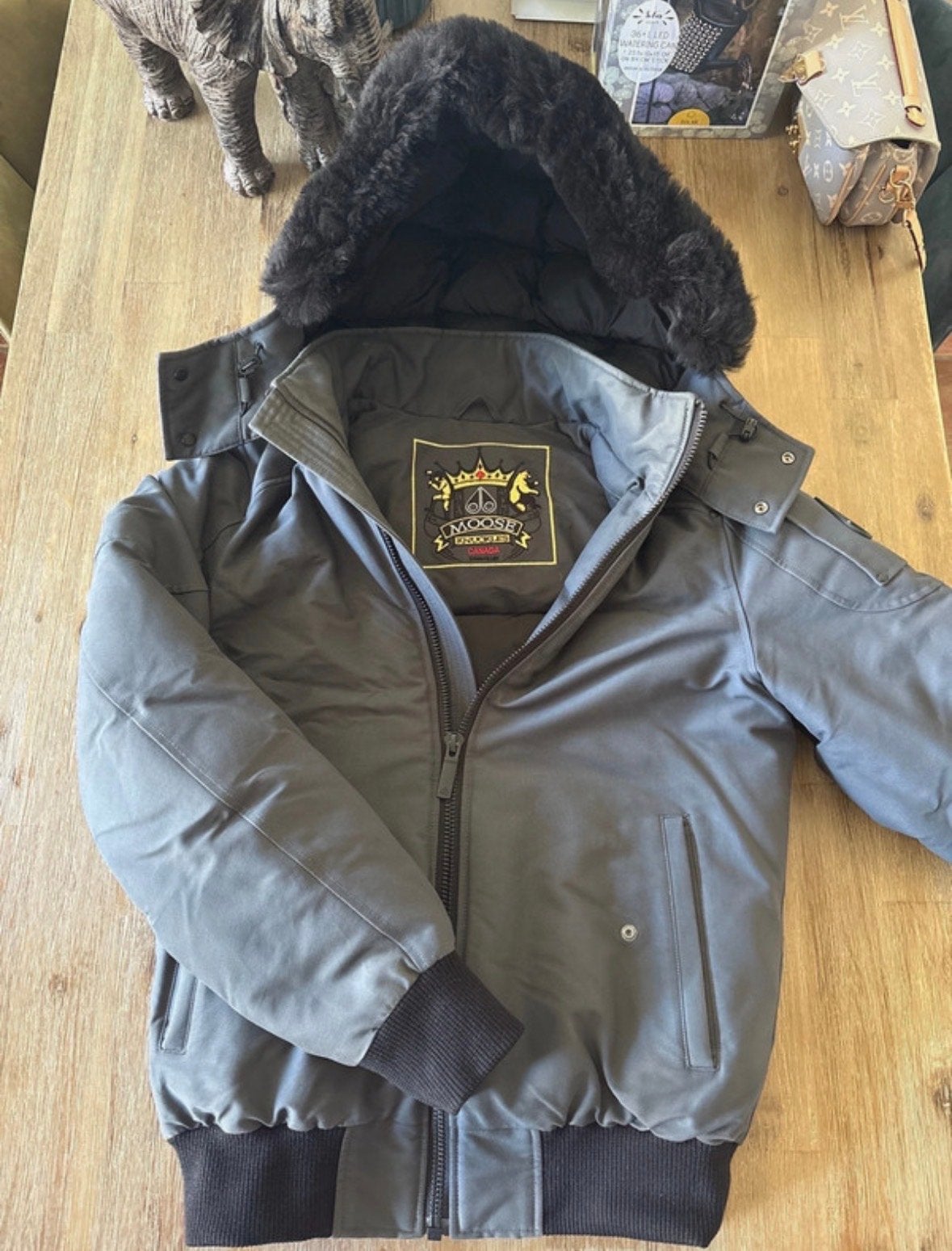 Moose Knuckles Bomber Jas - Maat S/P, Kleding | Heren, Ophalen of Verzenden, Zo goed als nieuw, Maat 46 (S) of kleiner, Grijs
