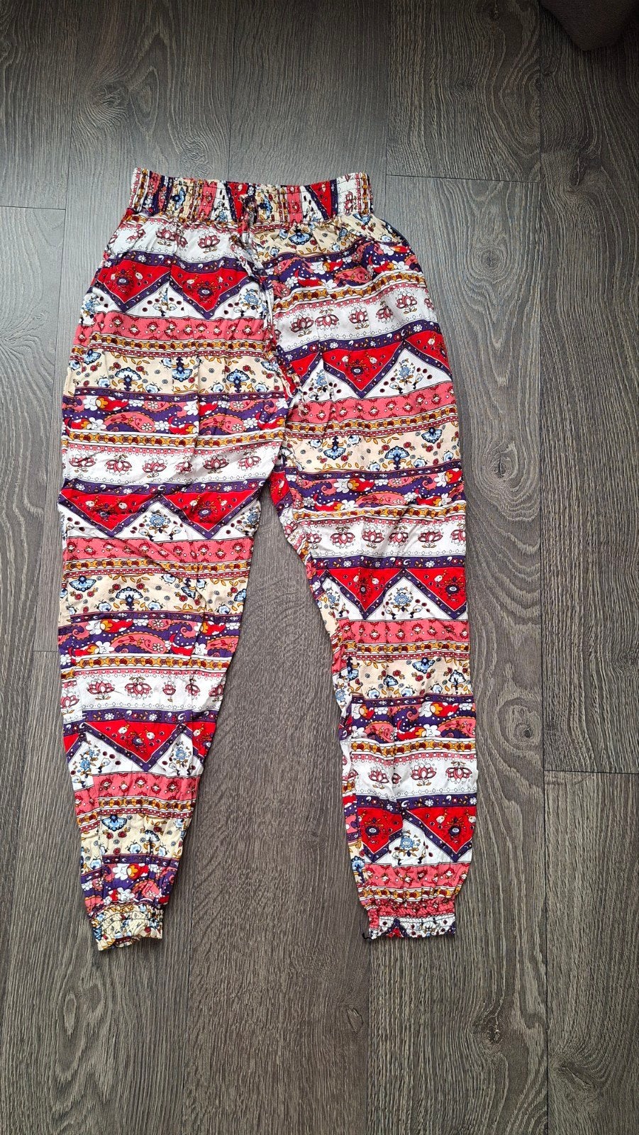 Luchtige harembroek met etnische print - One Size, Kleding | Dames, Broeken en Pantalons, Maat 38/40 (M), Meerkleurig, Ophalen of Verzenden