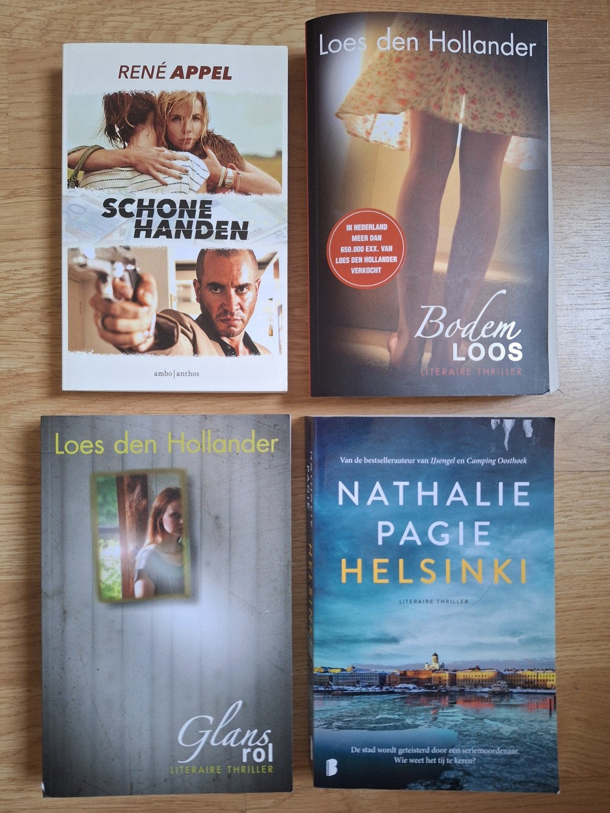 4 Thrillers: Loes den Hollander, René Appel, Nathalie, Ophalen of Verzenden, Gelezen, Loes den Hollander, René Appel, Nathalie Pagie