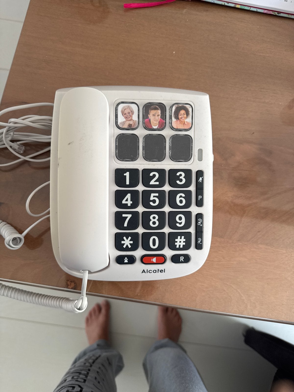 Alcatel vaste telefoon met grote toetsen en fototoetsen, Telecommunicatie, Ophalen of Verzenden, Gebruikt, 1 handset
