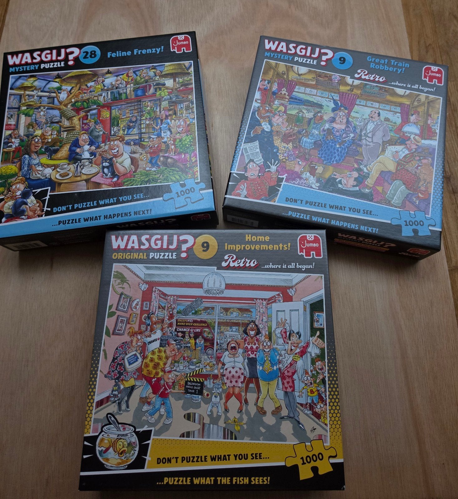 3 Wasgij Puzzels van 1000 Stukjes - Zo goed als nieuw, Ophalen, Zo goed als nieuw