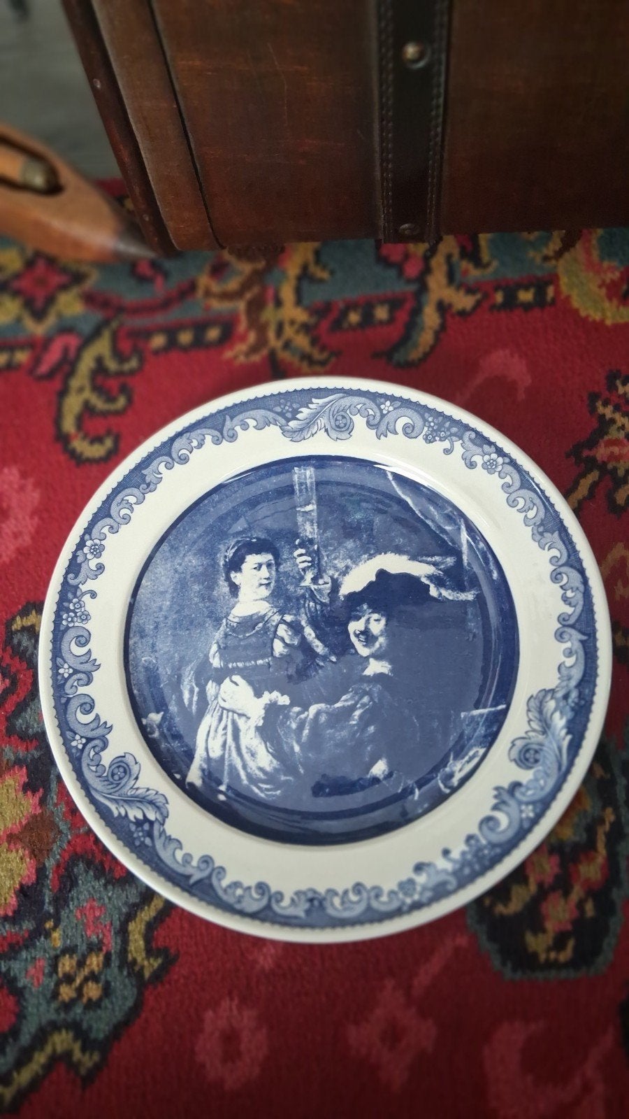 Delfts blauwe sierborden met Hollandse meesters Rembrandt, Ophalen of Verzenden