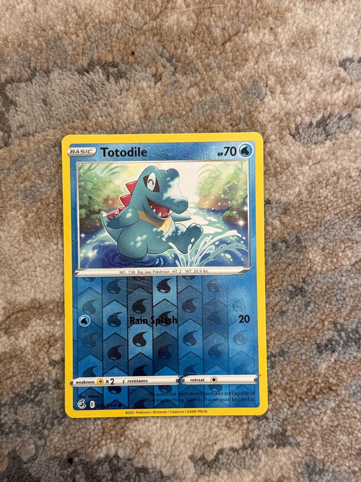 Totodile Pokémon Kaart - Zo goed als nieuw, Ophalen of Verzenden, Zo goed als nieuw, Losse kaart