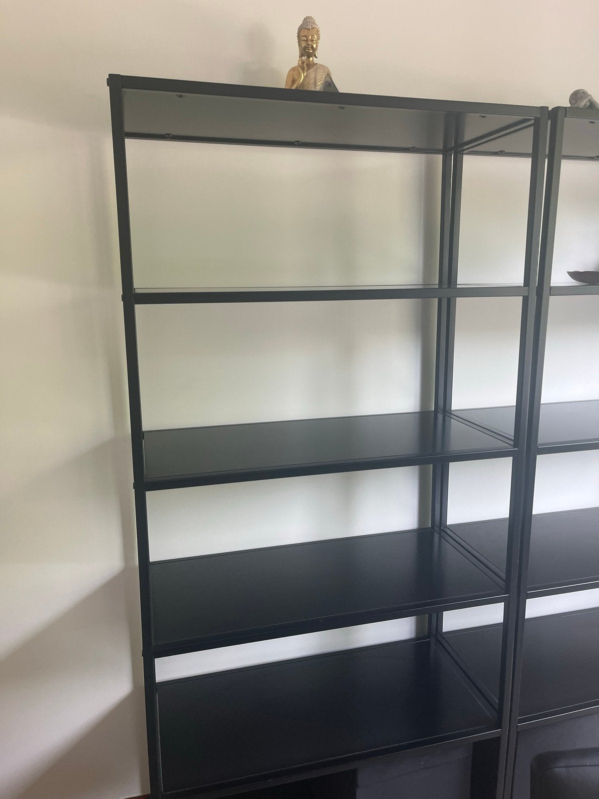 2 Zwarte Open Kasten met Metalen Frame, Ophalen, Met plank(en), Gebruikt, 50 tot 100 cm