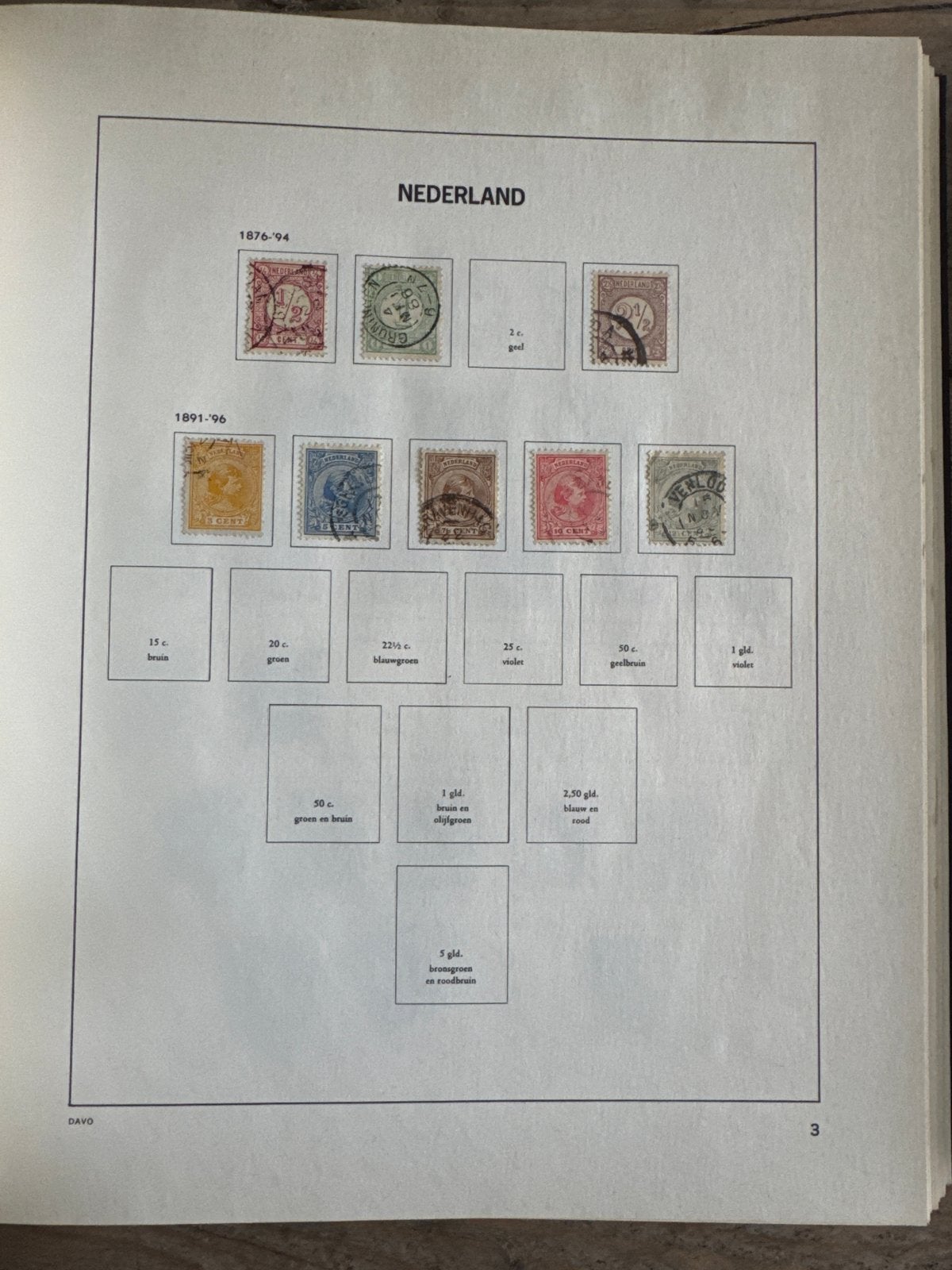 Postzegelverzameling Nederland 1852-1947 in Davo album, Postzegels en Munten, Ophalen of Verzenden, T/m 1940, Gestempeld