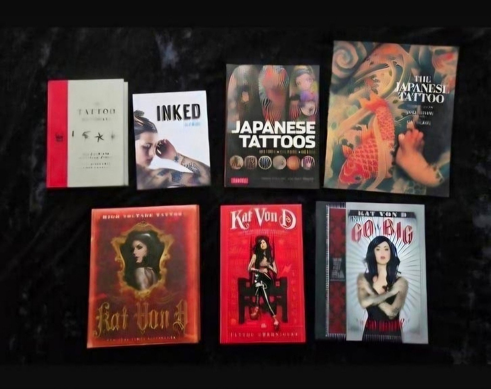 7 stuks TATTOO boeken o.a Kat on D van  LA ink en Japans art, Boeken, Kunst en Cultuur | Fotografie en Design, Zo goed als nieuw