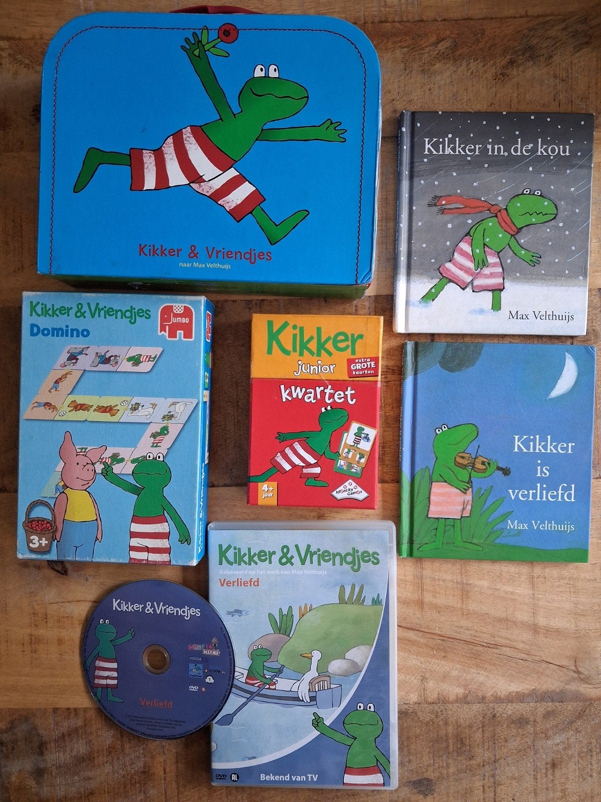 Kikker en Vriendjes pakket oa. koffer , boeken , spelletjes, Ophalen of Verzenden