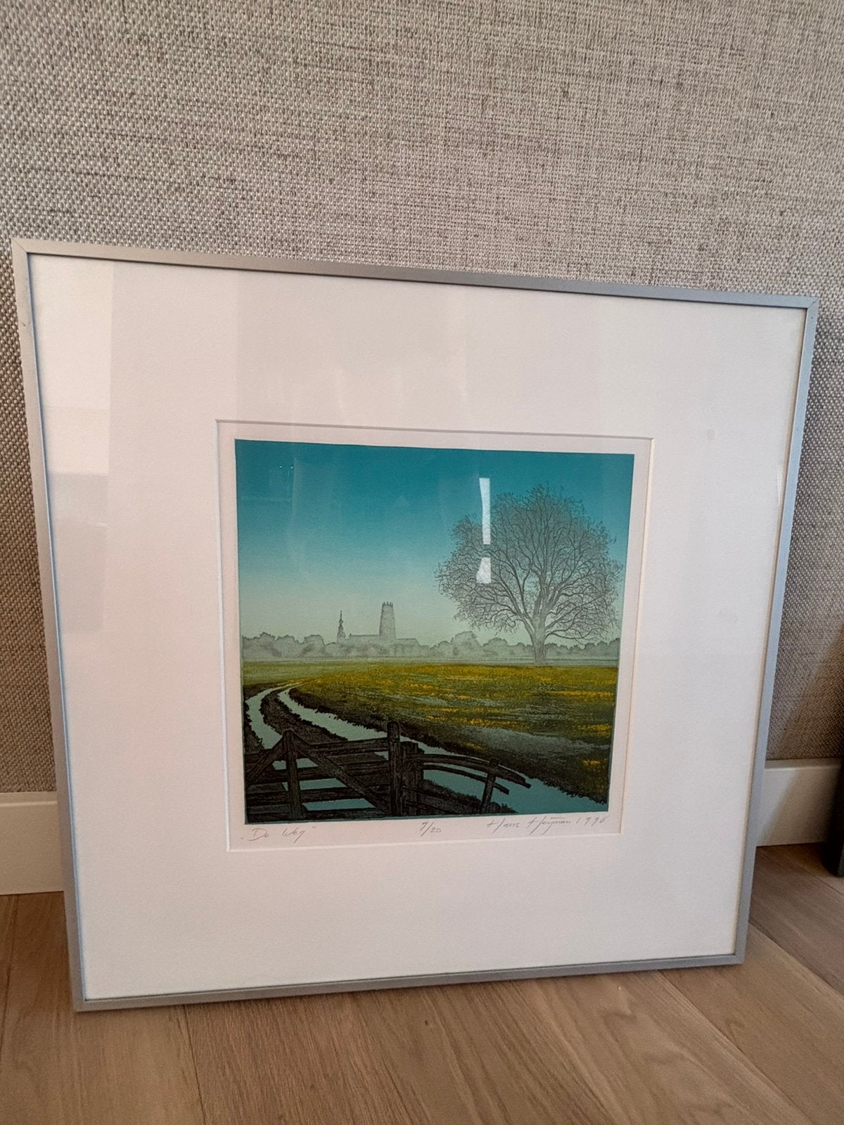 Originele Ets Hans Heijman ‘De Weg’ 1996, Ophalen, Genummerd, Landschappen, Ets