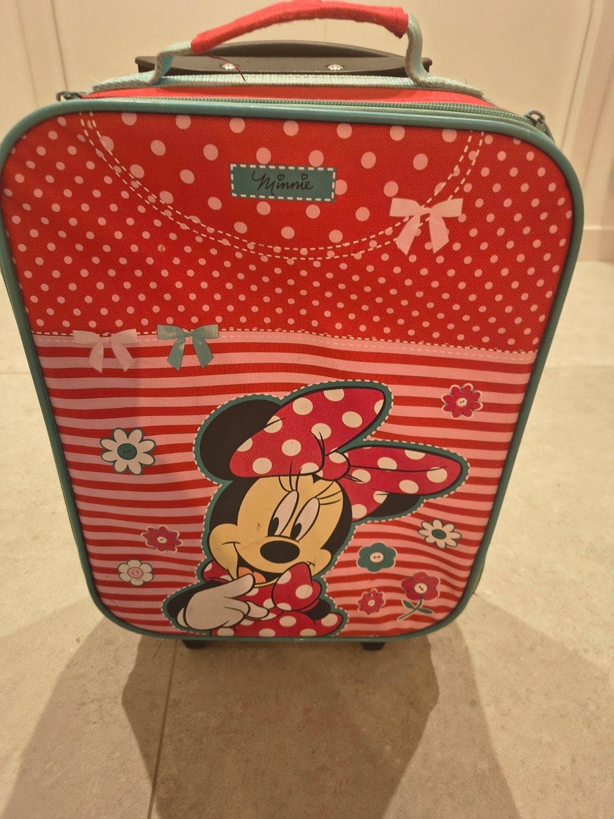 Minnie Mouse kindertrolley / koffer, Uitschuifbare handgreep, Hard kunststof, Minder dan 50 cm, Ophalen of Verzenden